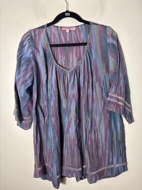 Calypso Blues and Purples Cotton Top Sz XS